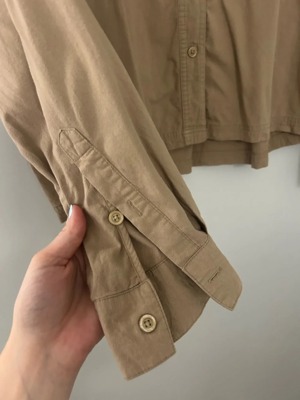 American Vintage Light Brown Button Down Collared Shirt - Picture 2 of 5